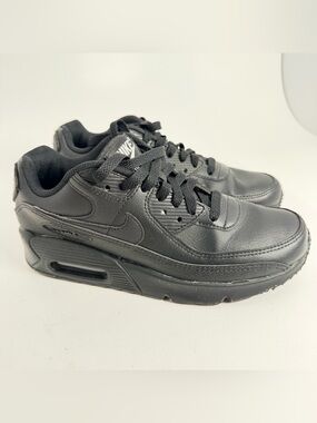 Nike Kids All-Black Leather Sneaker with Air Unit